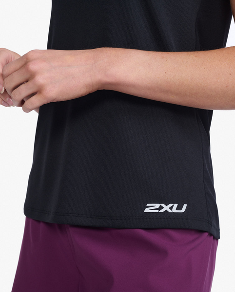 Polera de running sin mangas Mujer Aero - Negro Reflectante - 2XU