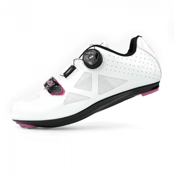 Zapato de ciclismo de Ruta Mujer EKOI JUST FOR HER Blanco con toque rosado