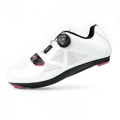 Zapato de ciclismo de Ruta Mujer EKOI JUST FOR HER Blanco con toque rosado