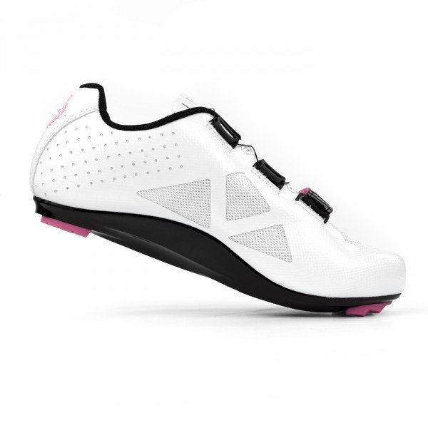 Zapato de ciclismo de Ruta Mujer EKOI JUST FOR HER Blanco con toque rosado