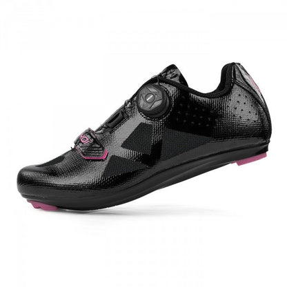 Zapato de ciclismo de Ruta Mujer EKOI JUST FOR HER Negro con toque rosado