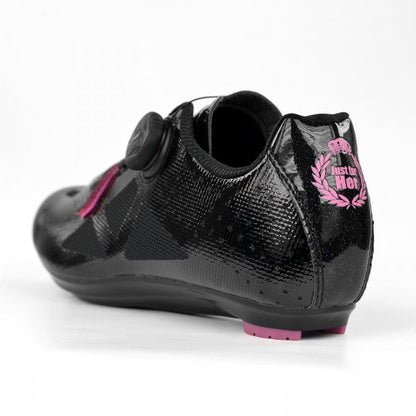 Zapato de ciclismo de Ruta Mujer EKOI JUST FOR HER Negro con toque rosado