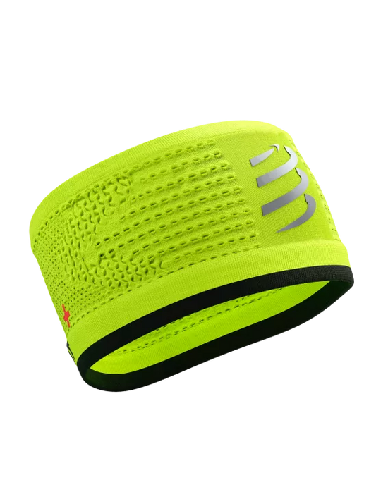 Cintillo Headband Compressport On/Off Flash -  (negro/amarillo reflectante)