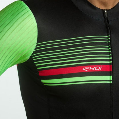 Tricota Manga corta EKOI AERO LINE Negro Vert Fluo