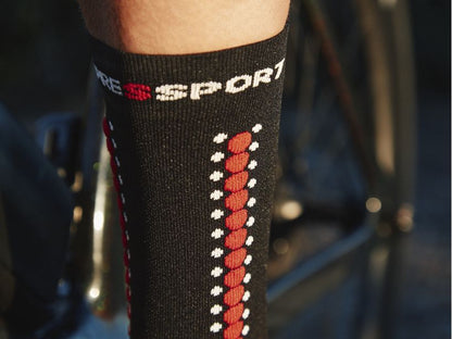 Calcetines de ciclismo Compressport Pro Racing v4.0 - Negro / Rojo