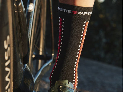 Calcetines de ciclismo Compressport Pro Racing v4.0 - Negro / Rojo