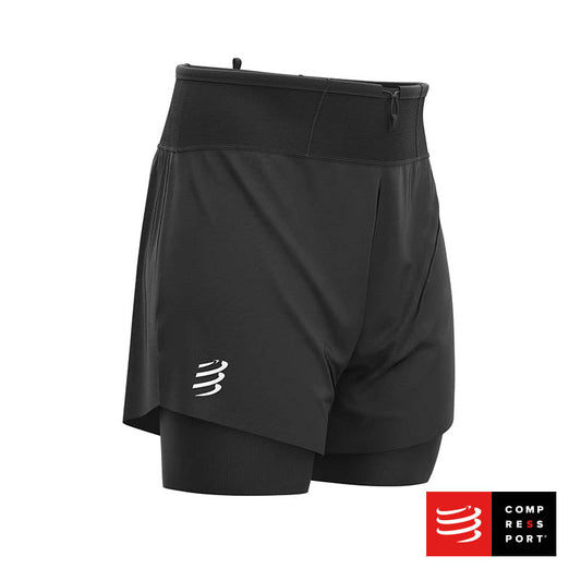 Trail 2 en 1 Short Negro Compressport